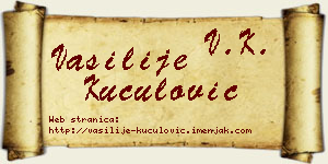 Vasilije Kuculović vizit kartica